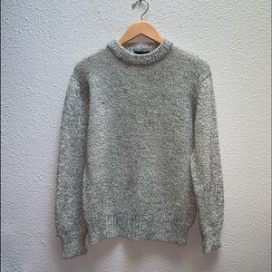 Vintage Laurentien Wool blend crew neck neutral tan grandpa knit Sweater Sz L